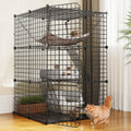 Cat Cage Indoor Catio 3-Tier Metal Playpen with Hammock - Spacious