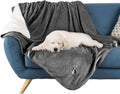 Waterproof Pet Blanket Reversible Throw Protects Couch Car Bed - Dark