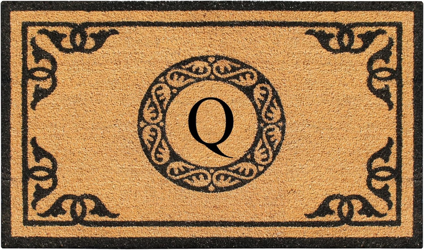 Natural Coir Monogrammed Doormat for Outdoor Entrance Use