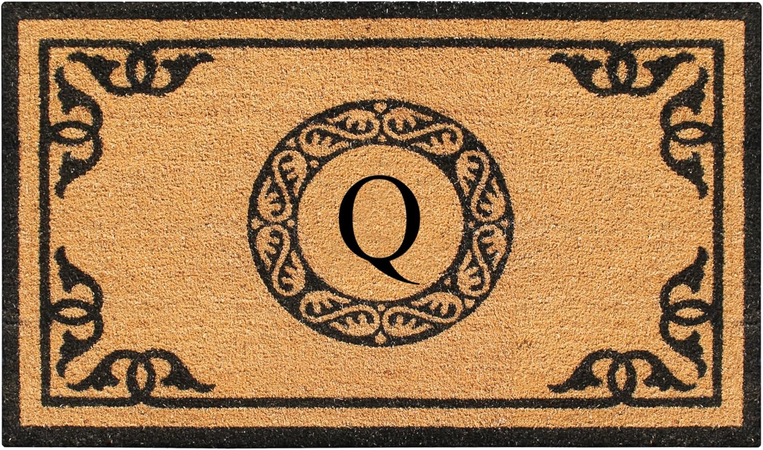 Natural Coir Monogrammed Doormat for Outdoor Entrance Use
