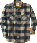 Mens Cotton Flannel Shirt Long Sleeve Plaid for Men - Soft Brushed