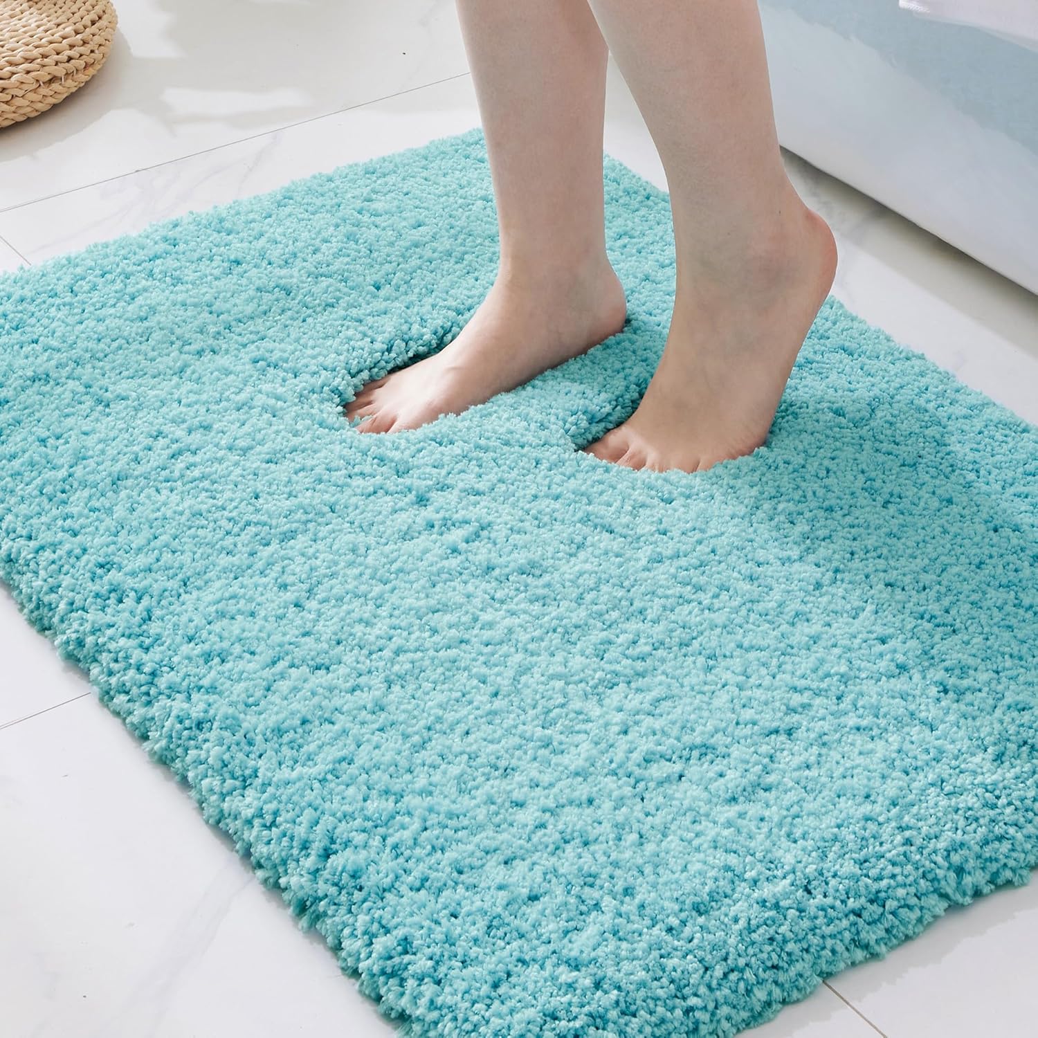 ILANGO Teal Bathroom Rugs Non Slip Super Absorbent Extra Thick