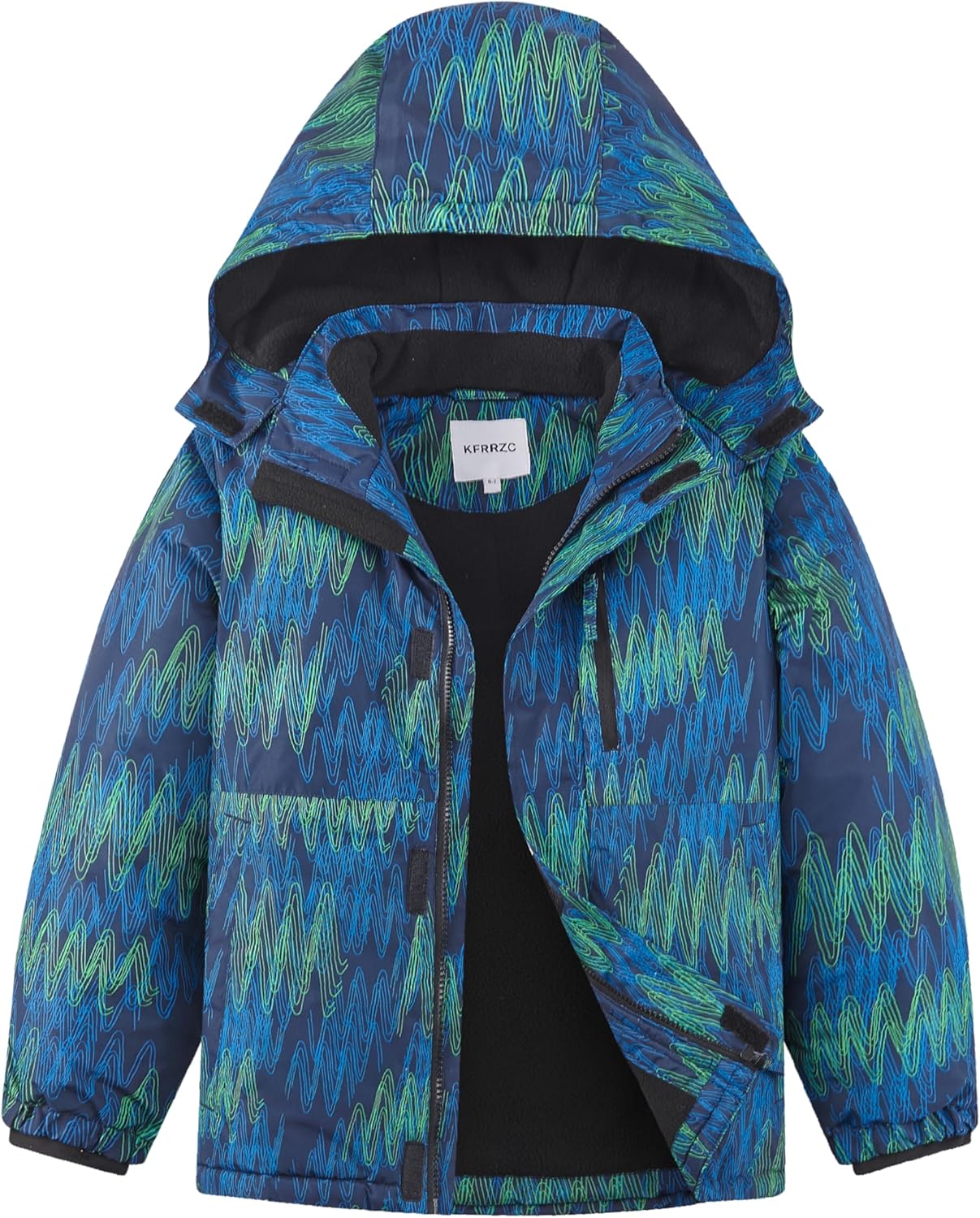 Boys Winter Waterproof Ski Jacket with Detachable Hood for Kids