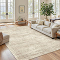6x9 Area Rug for Living Room Washable Non-Slip Modern Beige Rug - Soft