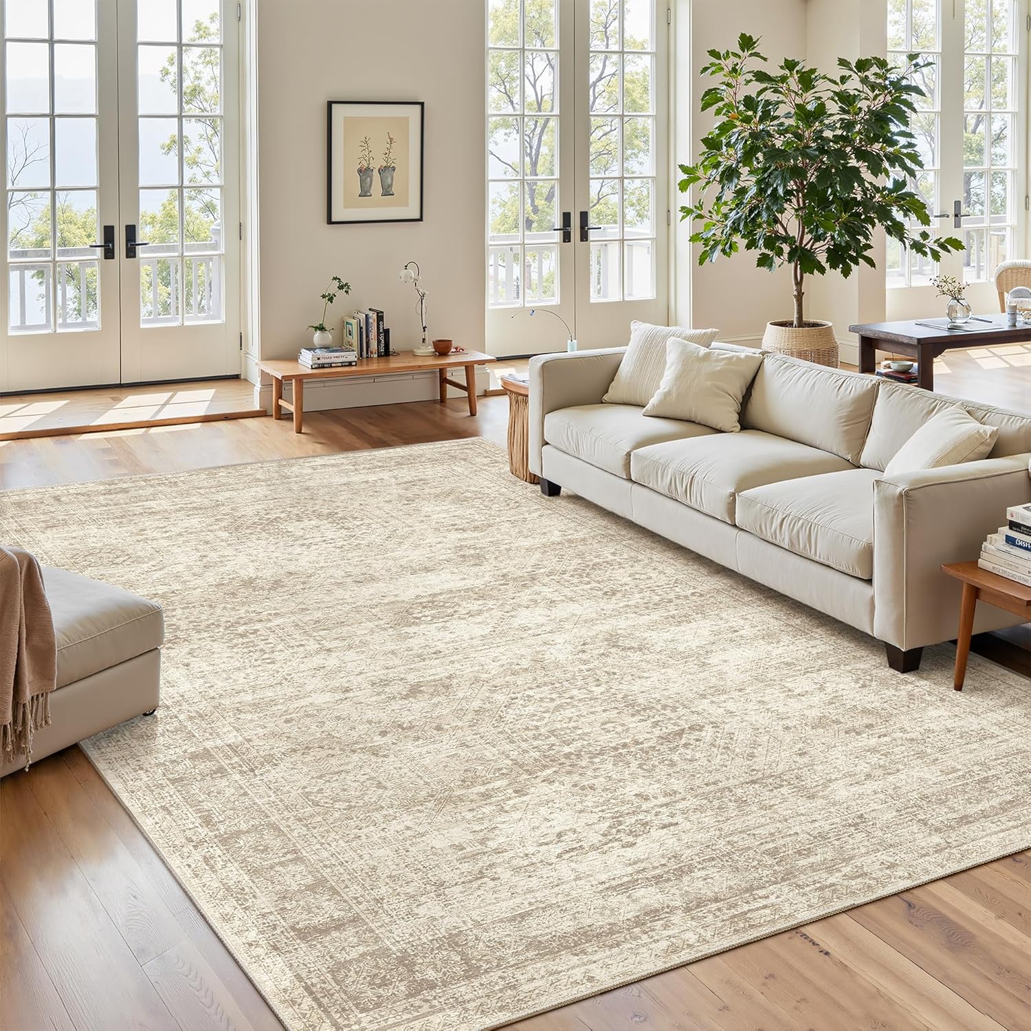 6x9 Area Rug for Living Room Washable Non-Slip Modern Design