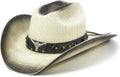Cowboy Hat for Women and Men - 4.2 in Shapeable Wide Brim Straw