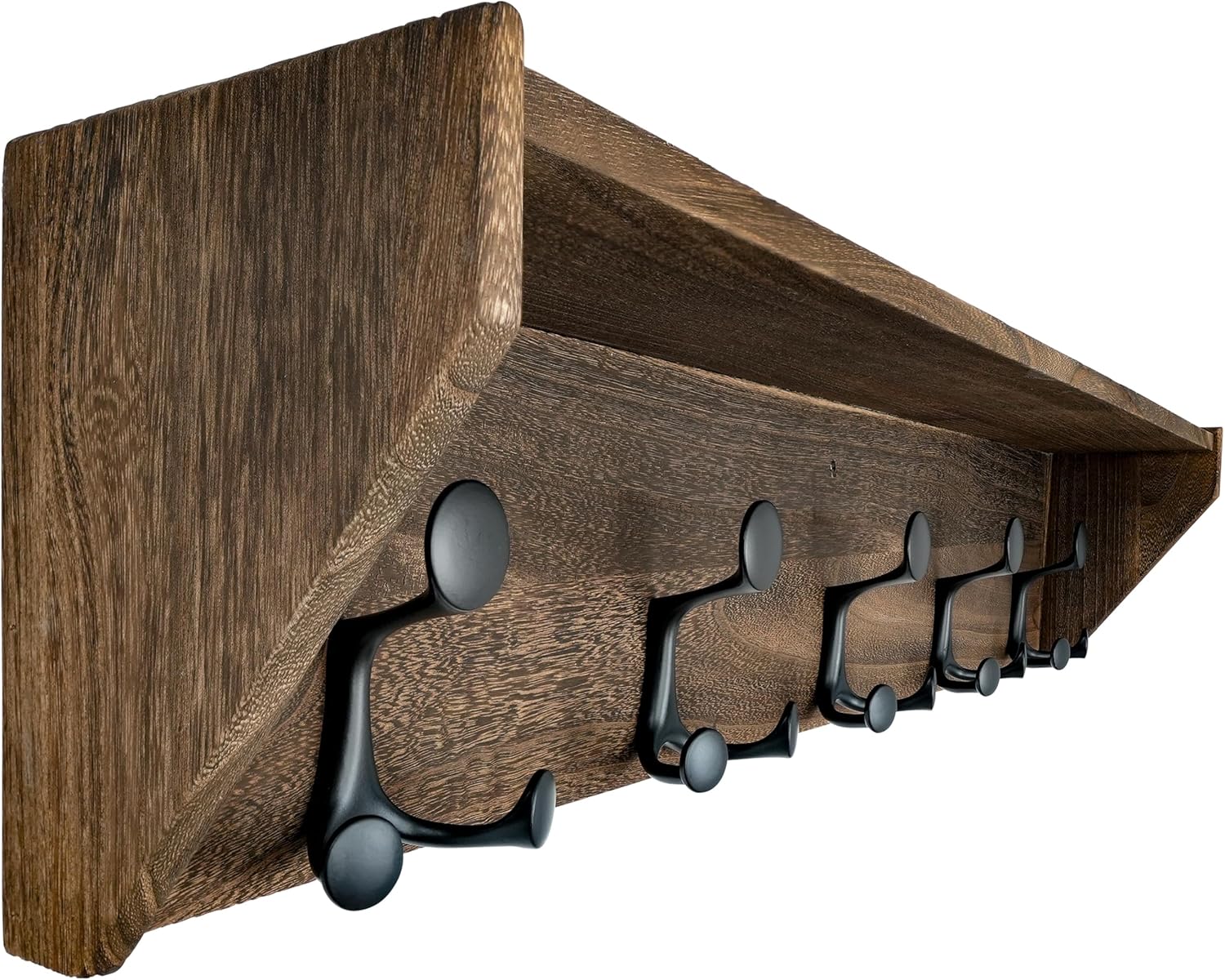 SKOLOO Wall Shelf with Hooks - 35-Inch Coat Rack Organizer