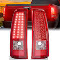 LED Tail Lights Assembly Fit for Chevy Silverado 99-02 - Smoked Red