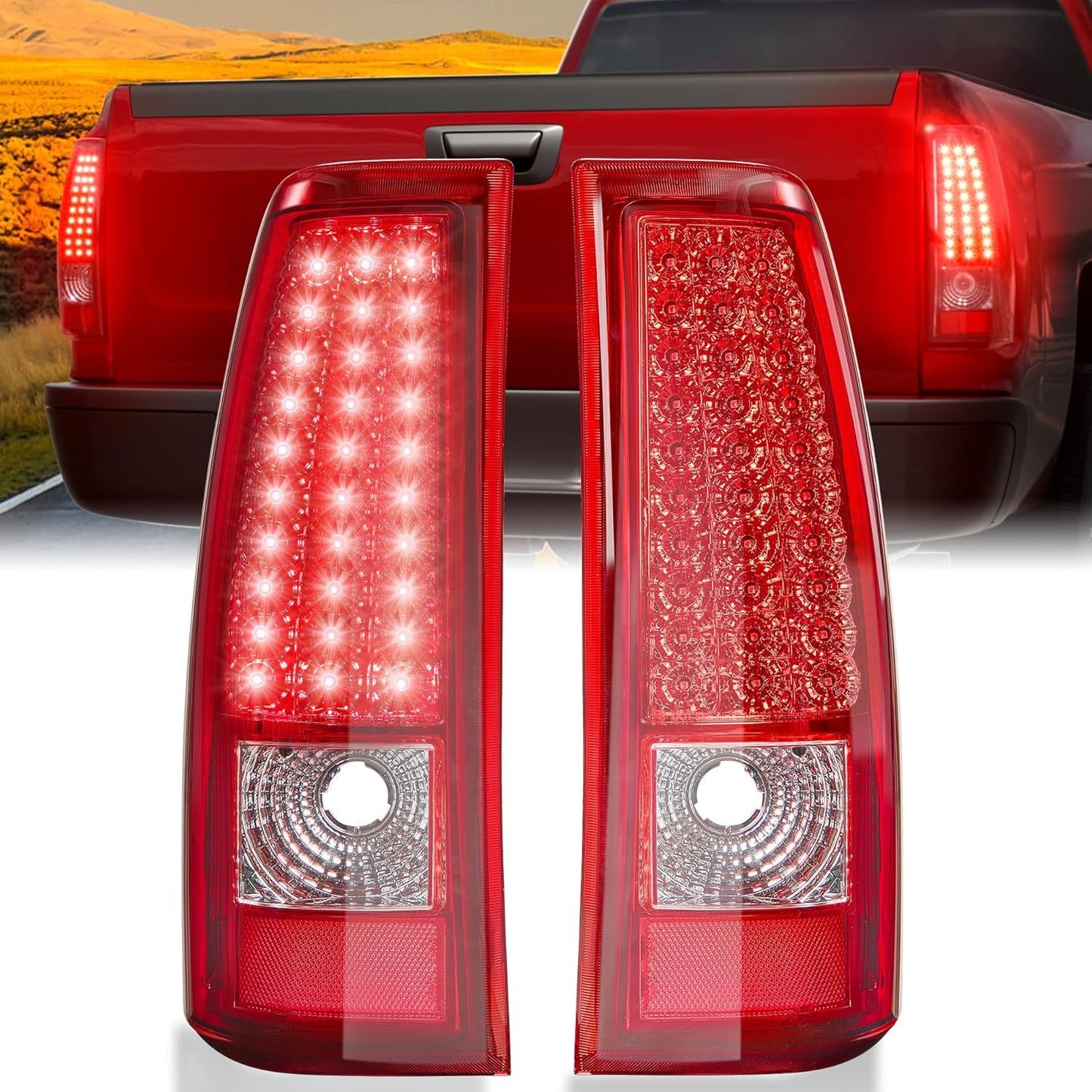 LED Tail Lights Assembly for Chevy Silverado 1999-2002 Models
