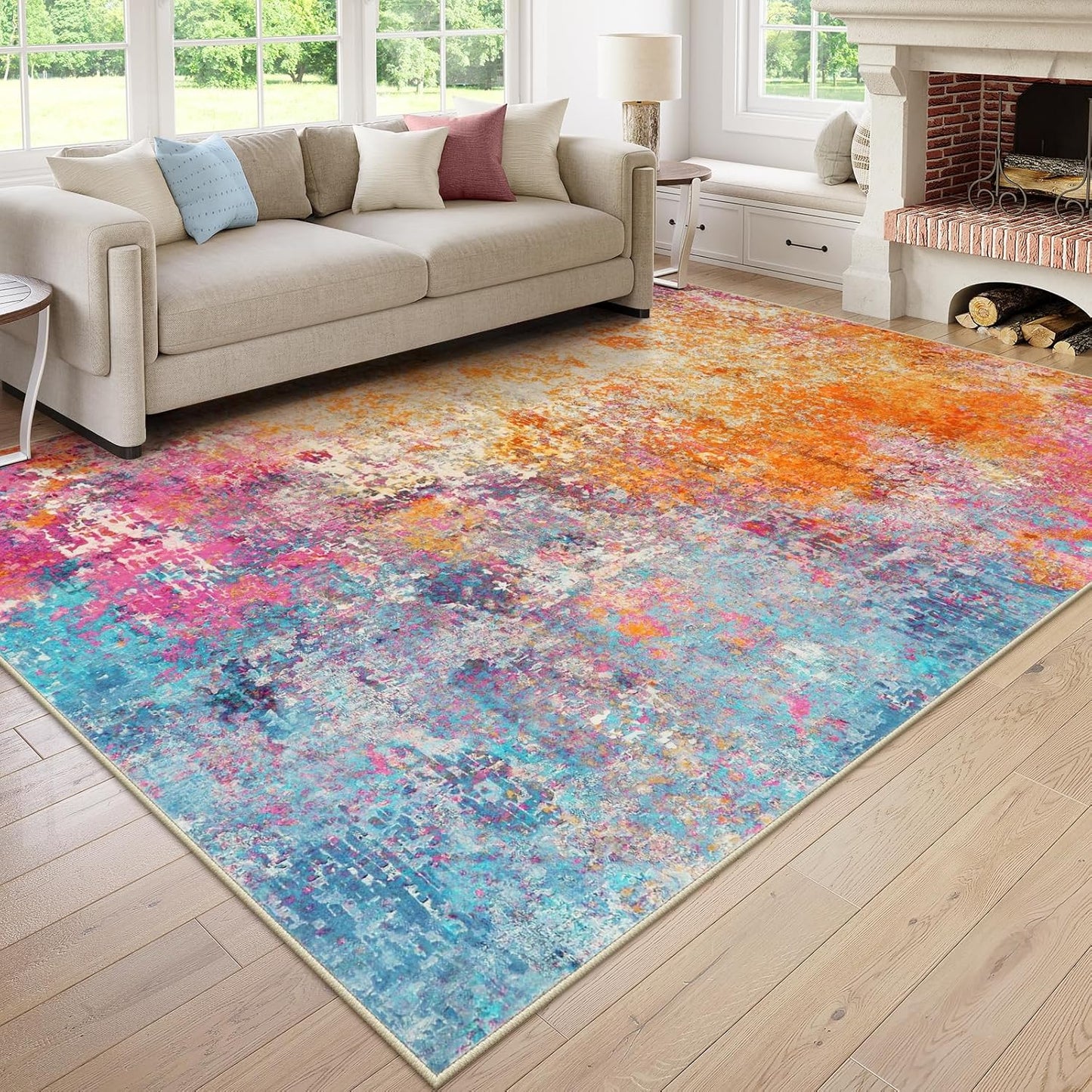 Lahome Modern Abstract Area Rug 9x12 for Living Room Decor