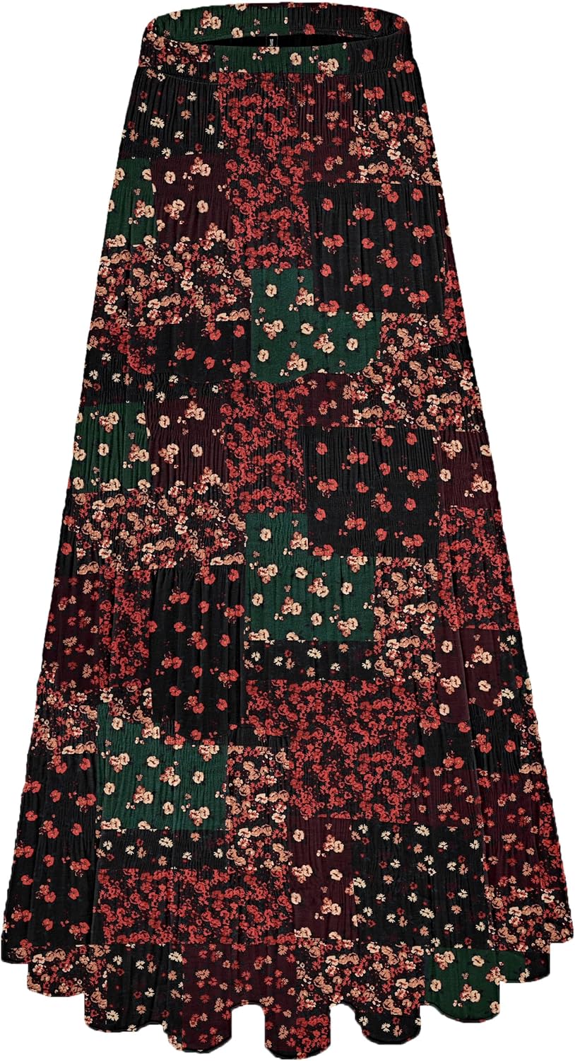 Women's Chiffon White Flowy Maxi Skirt for Boho Fall Style