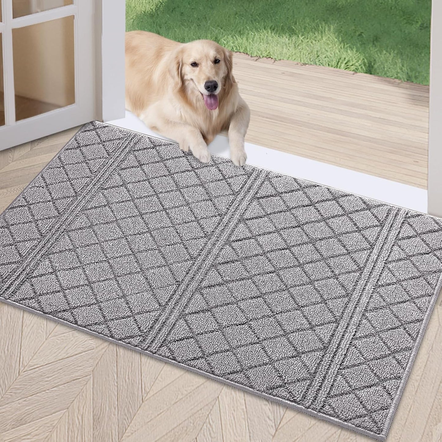 REFETONE Indoor Doormat 32x40 Absorbent Non-Slip Rug for Entryway