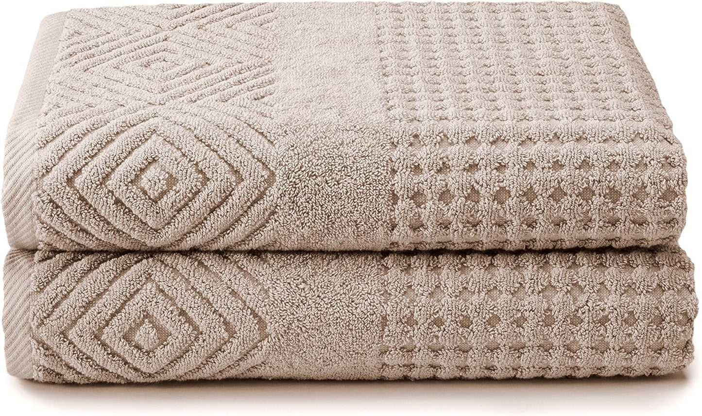 Texere 100% Organic Cotton Diamond Jacquard Bath Towel Set