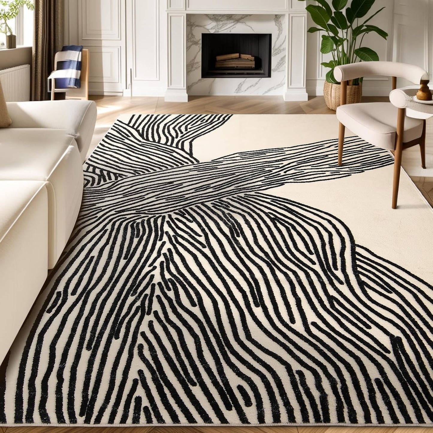 YIHOUSE 69 Ft Washable Rug - Soft Abstract Modern Design