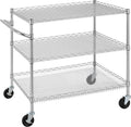 Finnhomy 3 Tier Heavy Duty Utility Cart - Commercial Grade Steel