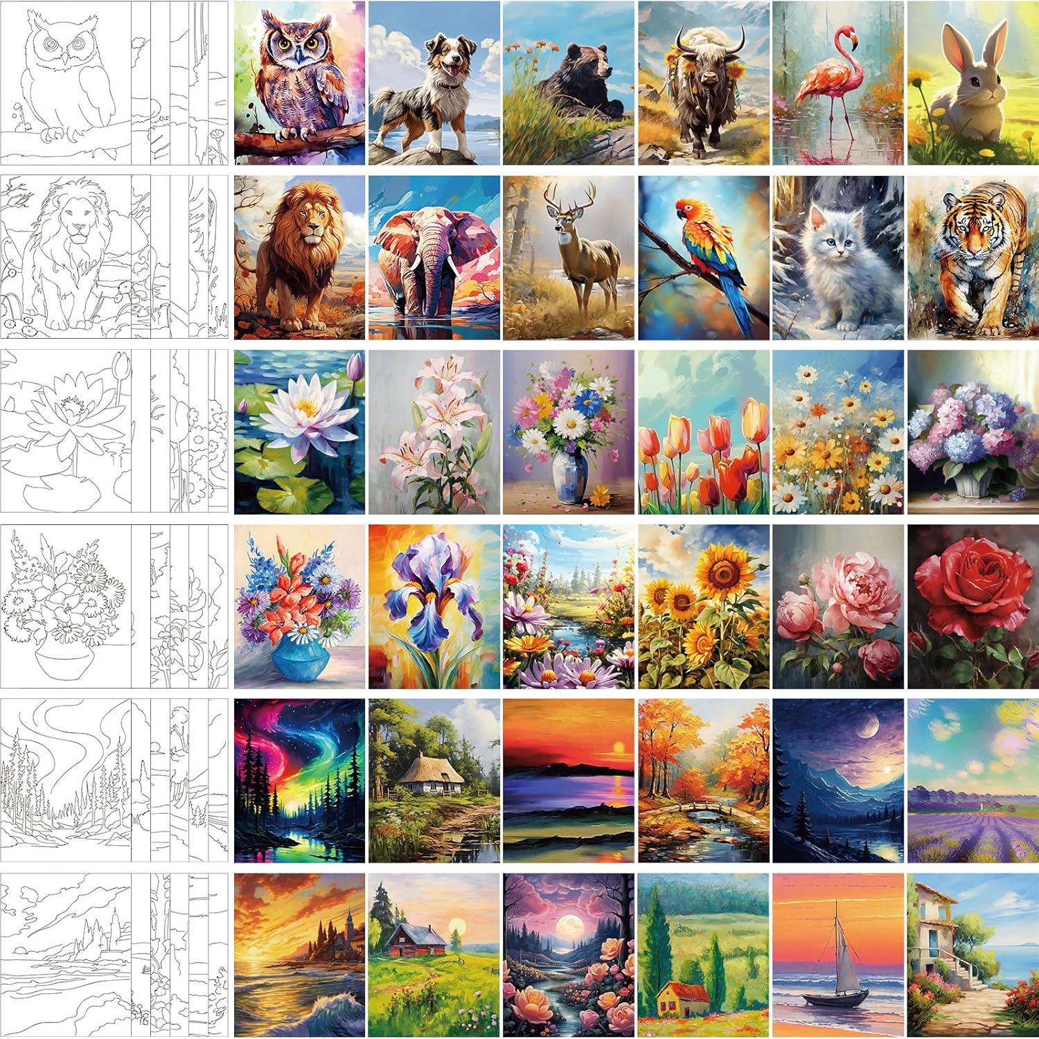 36 Pcs Pre Drawn Canvas for Painting Afro Queen Art Supplies