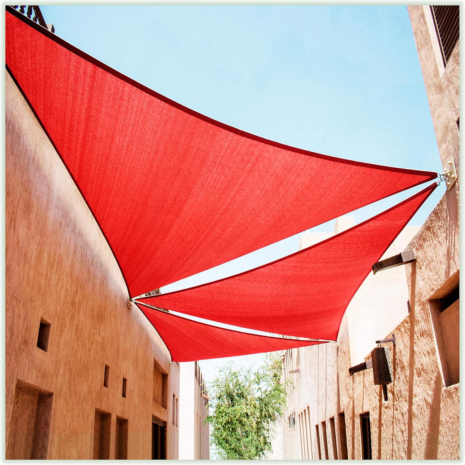 Custom Size Red Right Triangle Sun Shade Sail Canopy 24ft x 24ft