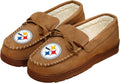 FOCO Men's Moccasin Slippers with NFL Logos for Relaxation
