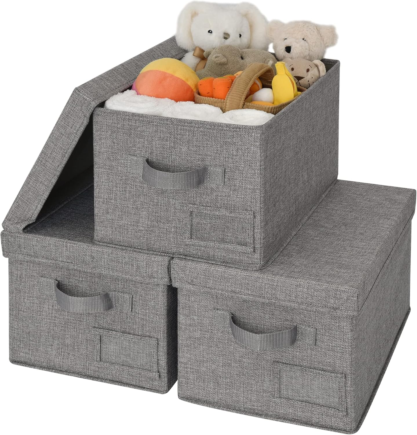 GRANNY SAYS Fabric Bins with Lids for Closet Organization