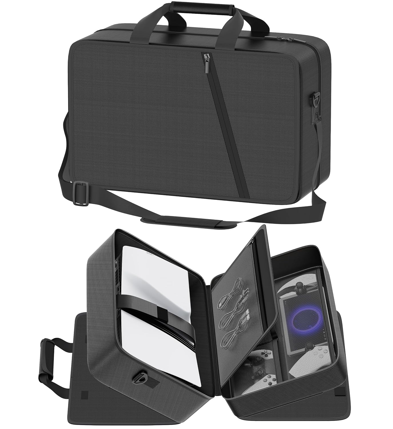 PS5 Carrying Case with 10 Storage Compartments for Travel