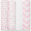 Comfy Cubs Muslin Swaddle Blankets Pack of 4 - Large Soft Baby