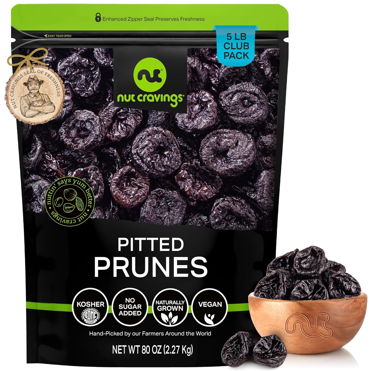 Dried Pitted Prunes Unsweetened - Healthy Snack Option