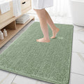 Bathroom Rugs 59x35 Chenille Bath Rug in Sage Green - Soft Absorbent