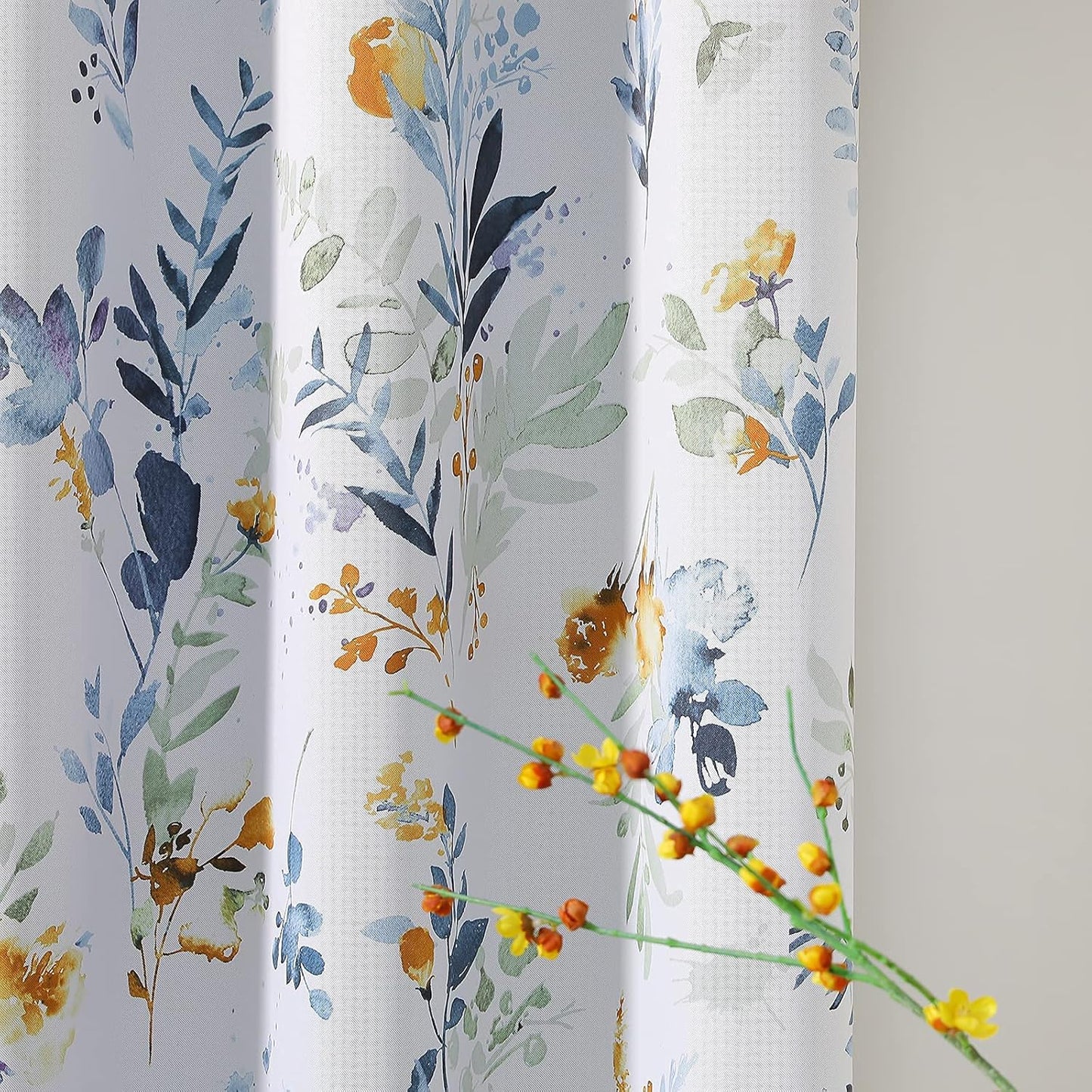 Floral Blackout Curtains 95 inches Long for Living Room & Bedroom