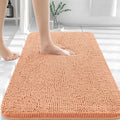 OLANLY Bathroom Rug 36x24 Peach - Soft Absorbent Chenille Bath Mat
