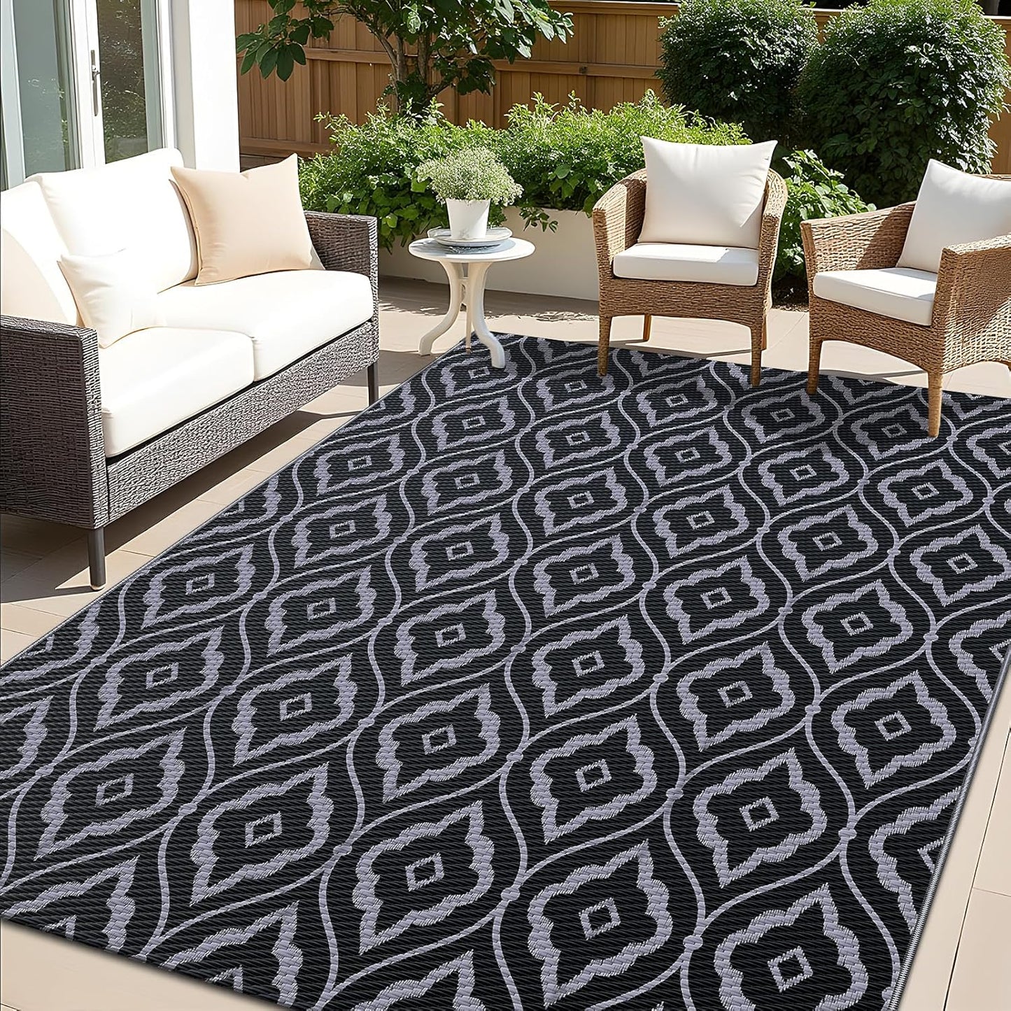 OLANLY Outdoor Rug 9x12 ft Waterproof for Patio and Camping