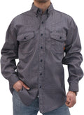 FR Shirts for Men Print Plaid 6.5oz Flame Resistant Cotton Work Shirt