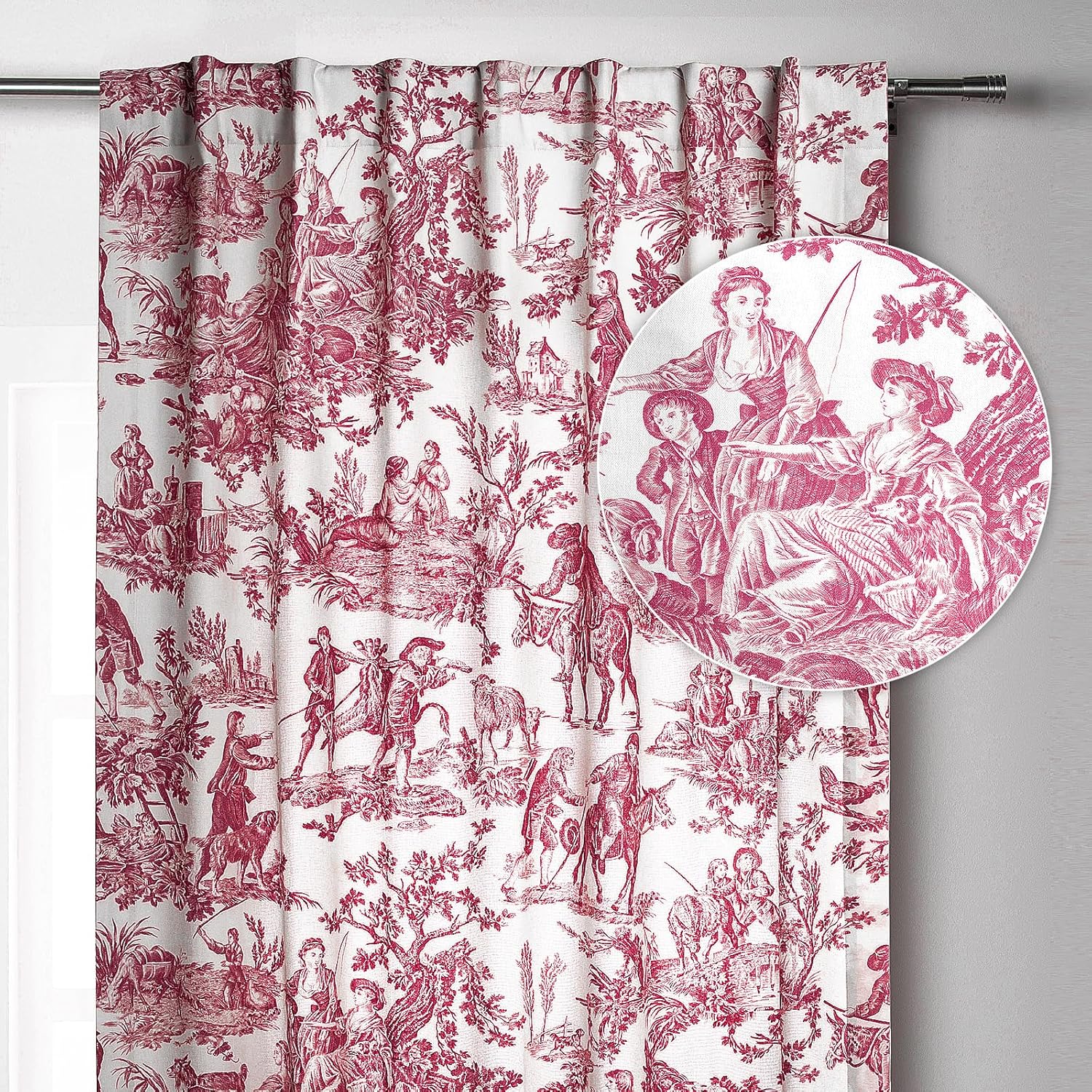 Elegant Light Filtering Toile Curtains for Living Room Decor