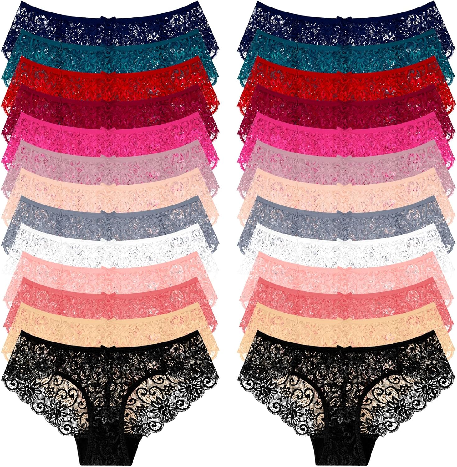 Cheeky Lace Panties for Women - 26-Pack of Sexy Underwear