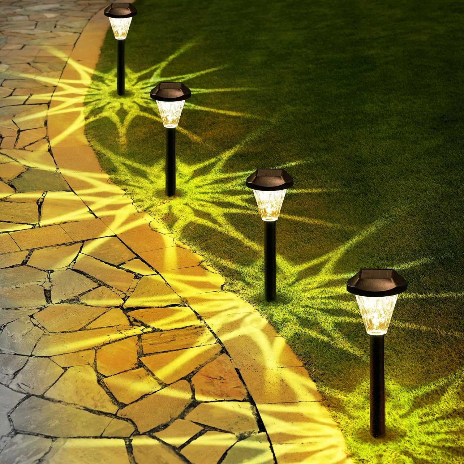 GIGALUMI Solar Lights Outdoor Waterproof for Garden and Pathway