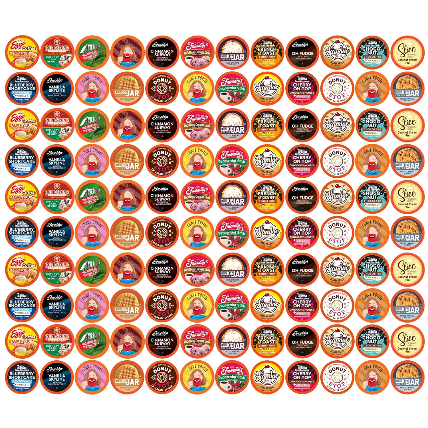 Coffee Pod Variety Packs Super Flavored Sampler 120 Count
