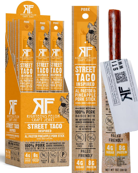Righteous Felon Meat Sticks - Street Taco Flavor, 24 Pack