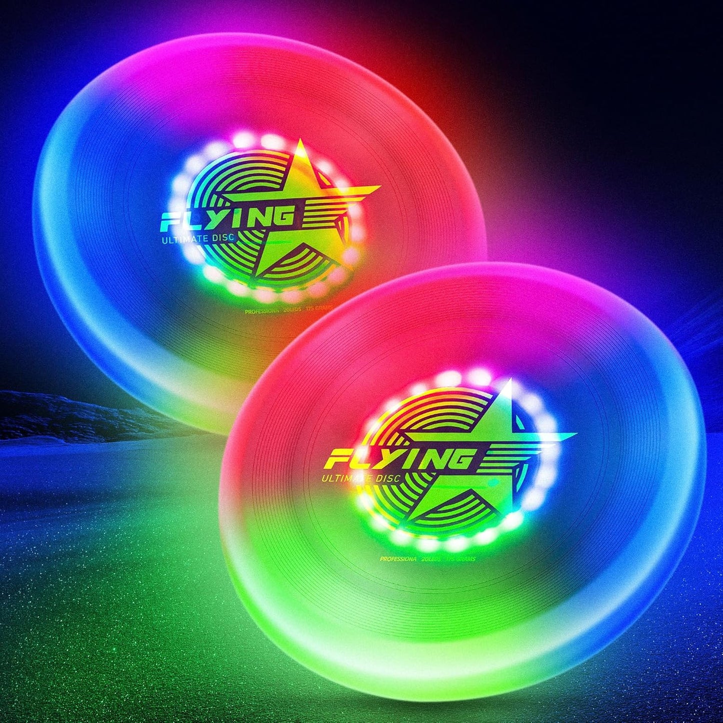Glow-in-the-Dark LED Disc Set - 7 Modes, Waterproof - Outdoor Fun!