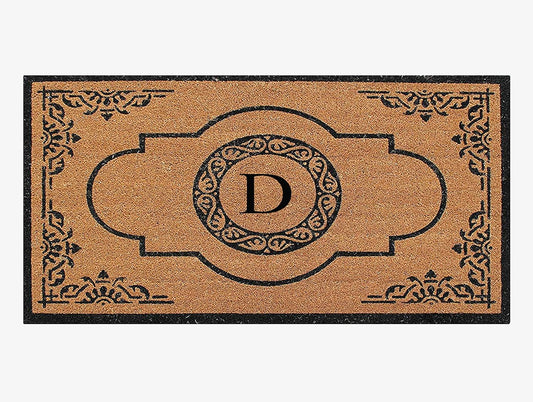 Natural Coir Monogrammed Door Mat for Front Door, 30x48 in