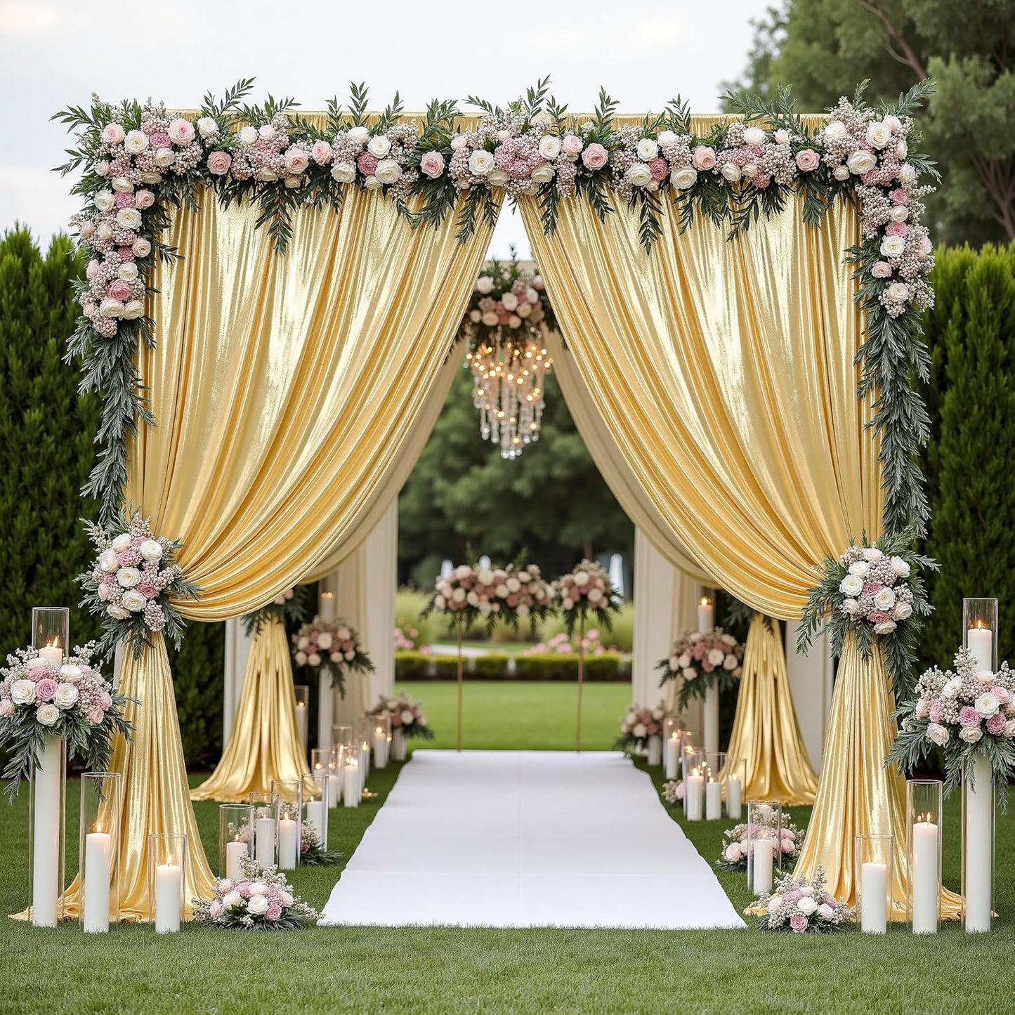20x14FT Gold Sequin Backdrop Curtain for Stunning Events
