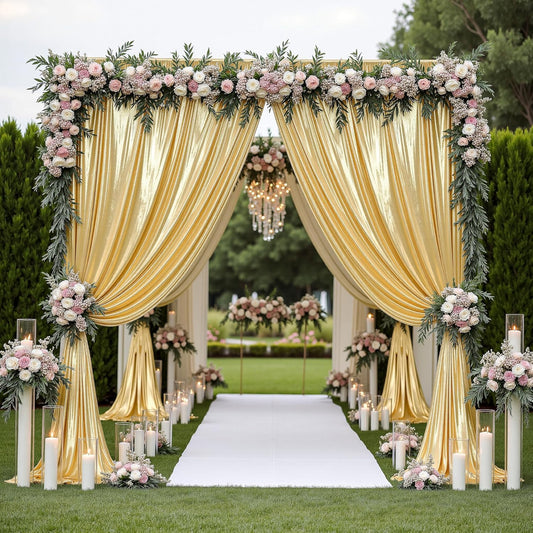 20x14FT Gold Sequin Backdrop Curtain for Stunning Events