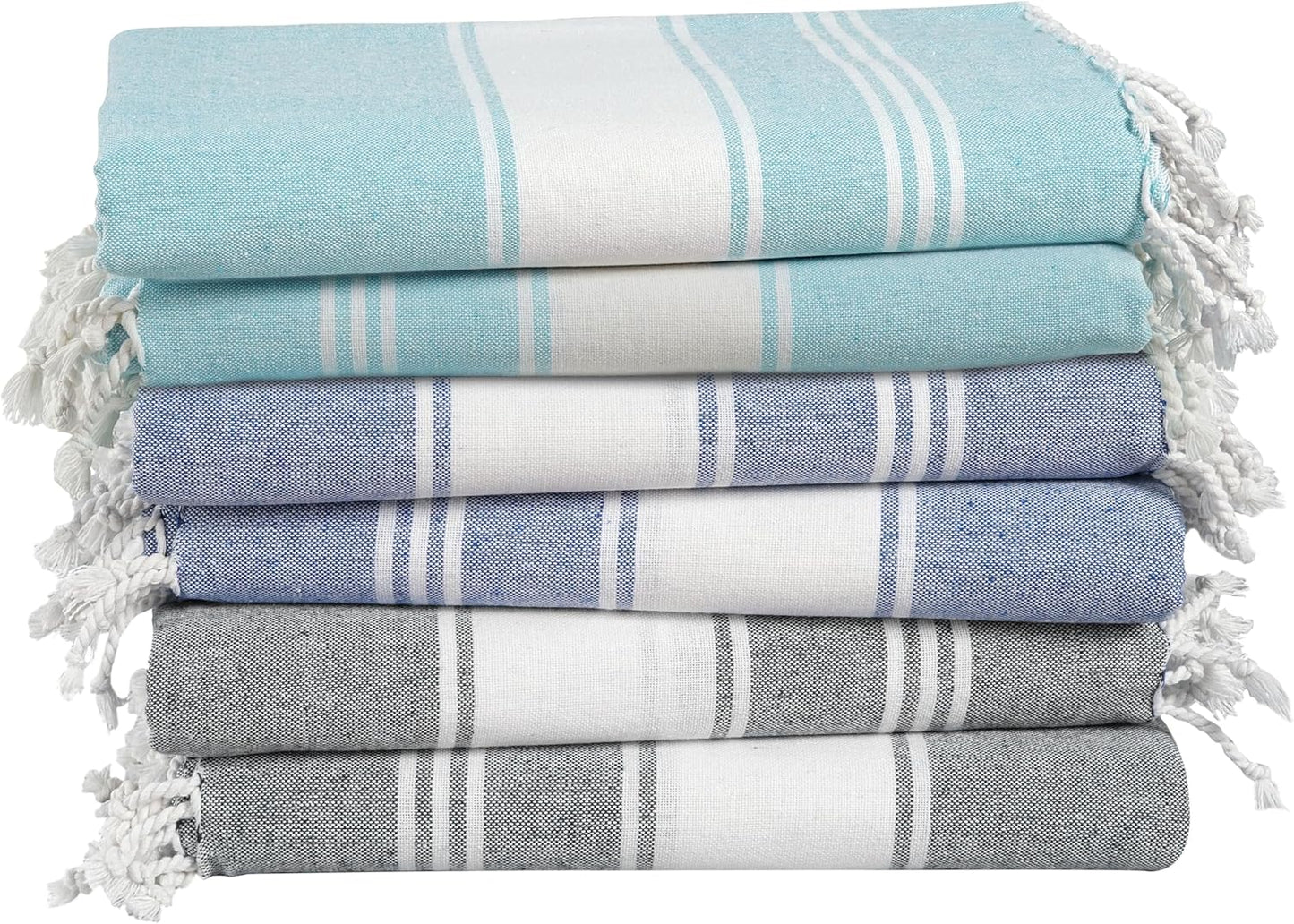 Oversized Turkish Beach Towels Set of 6 for Ultimate Comfort