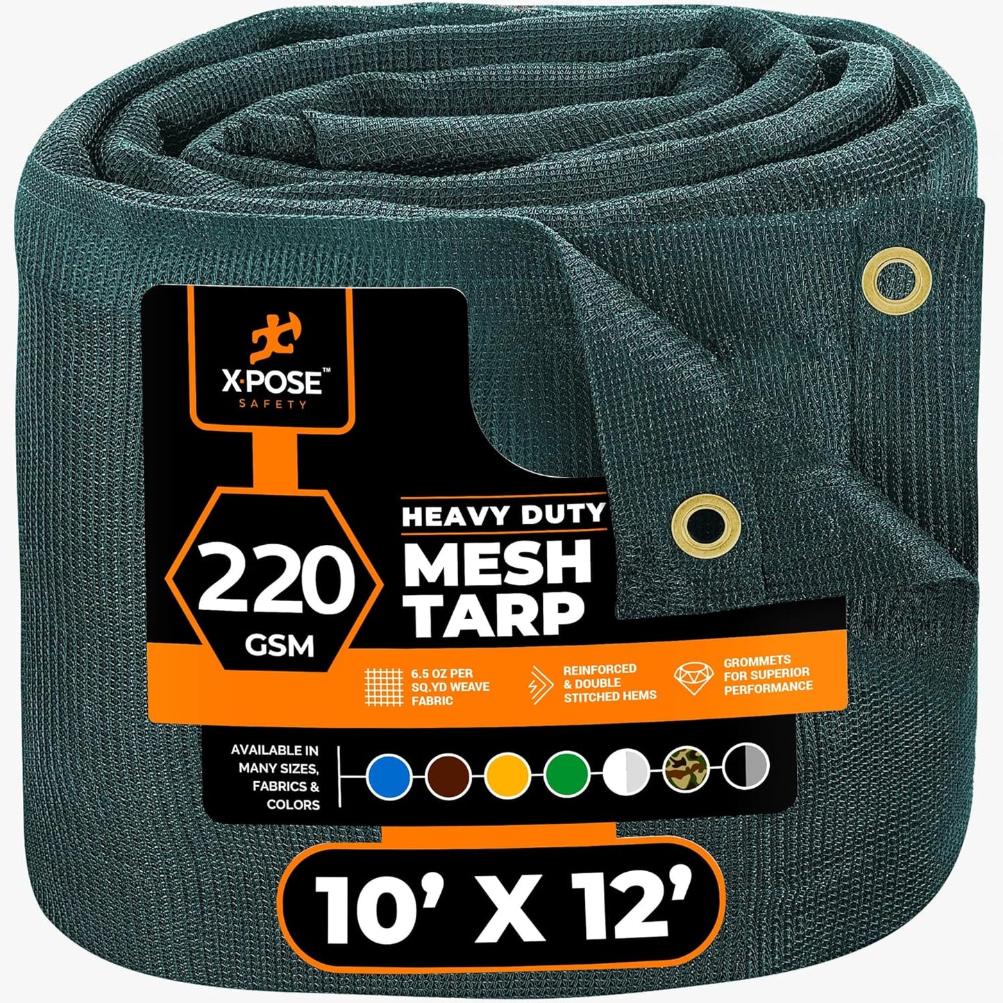 Xpose Safety Heavy Duty Green Mesh Tarp for Shade and Protection