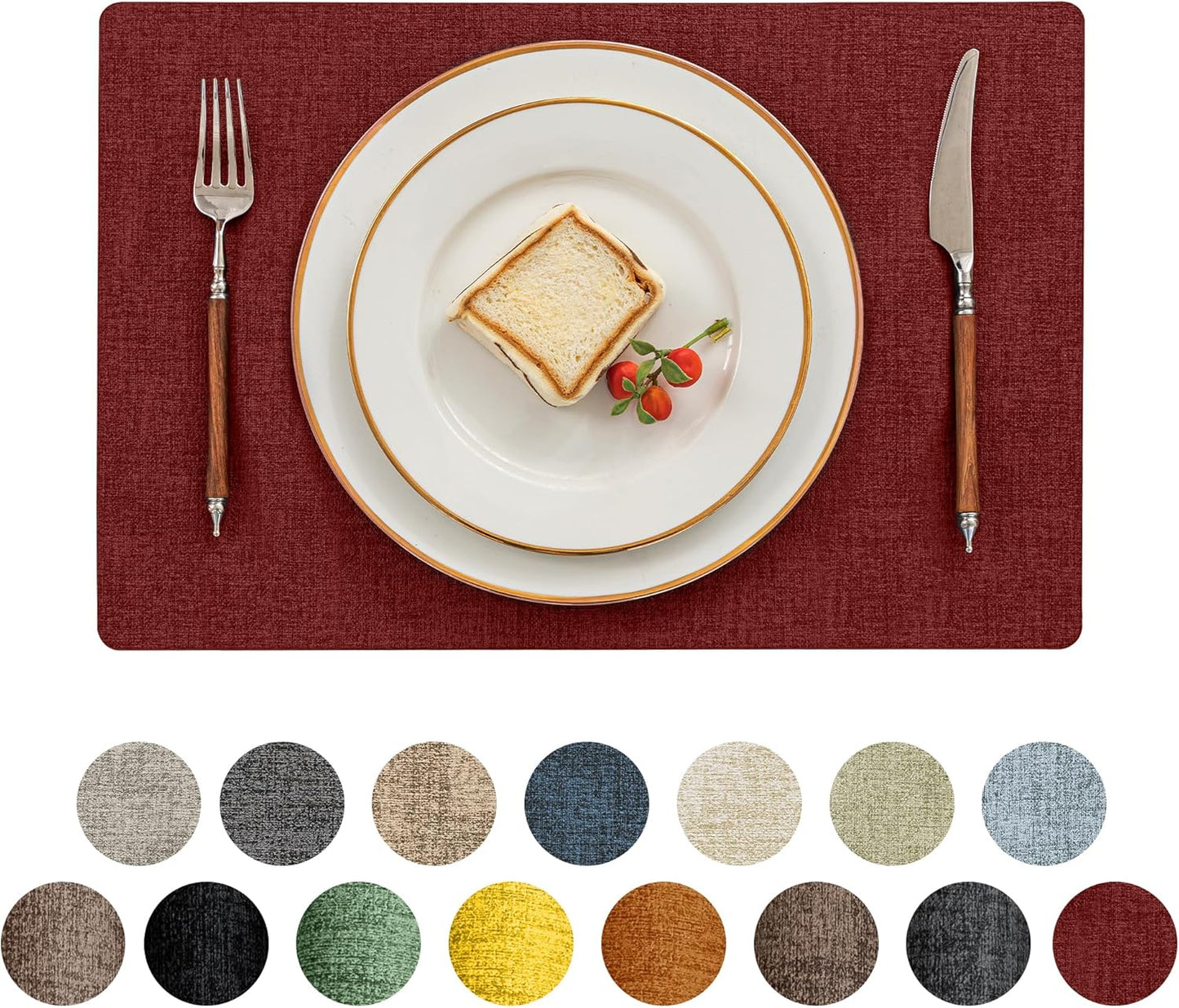 Romanstile Vinyl Placemats Set of 8 - Heat Resistant & Waterproof