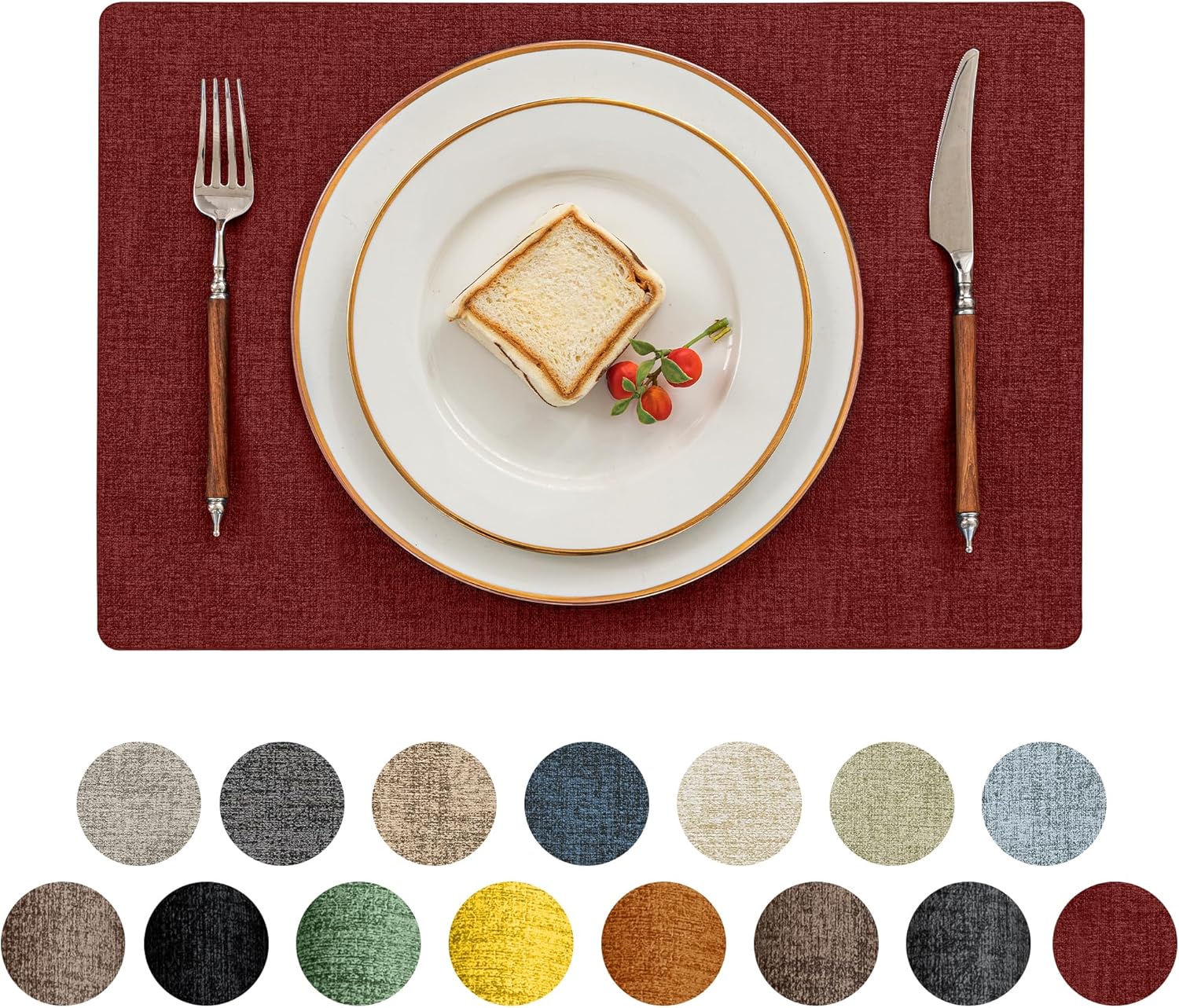 Romanstile Vinyl Placemats Set of 8 - Heat Resistant & Waterproof