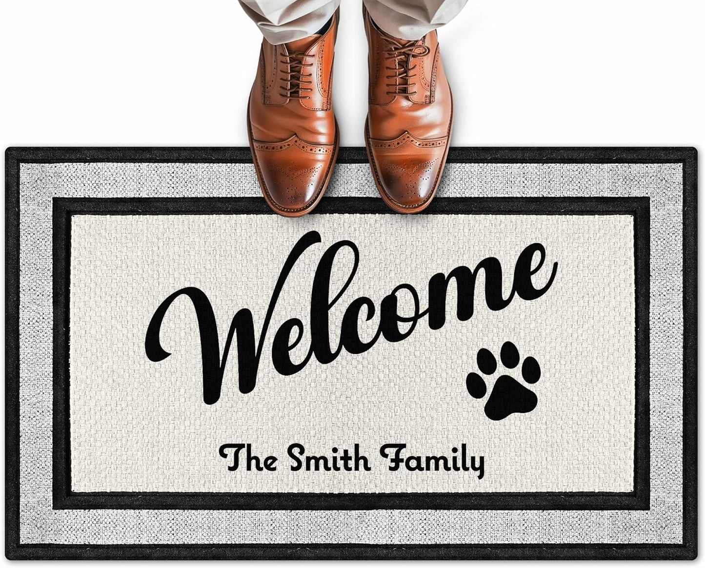 Personalized Doormat Custom Welcome Home Dog Paw Mat 18x30 in