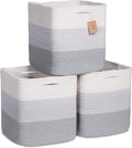 NaturalCozy Storage Cubes 11 in Cotton Rope Woven Baskets - Stable