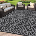 Reversible Outdoor Rug 9ft x 12ft - Durable Plastic Patio Mat