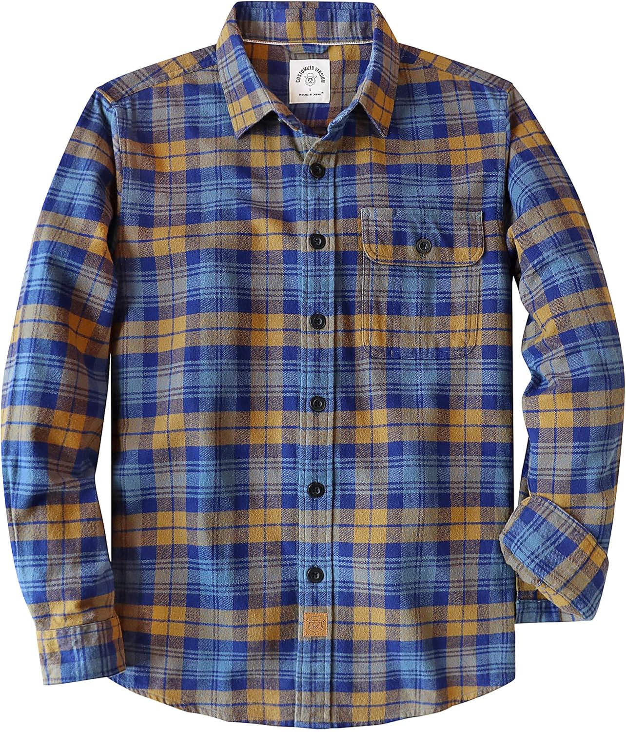 Dubinik Mens Flannel Shirts Long Sleeve Soft Cotton Casual Wear