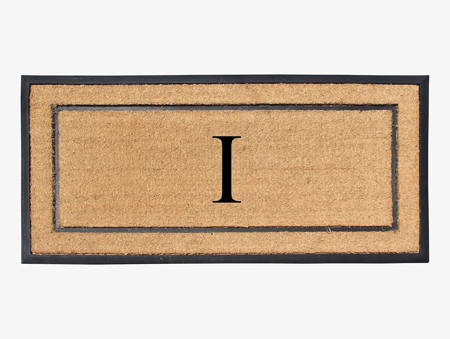 Natural Coir & Rubber Large Monogrammed Doormat for Entryways
