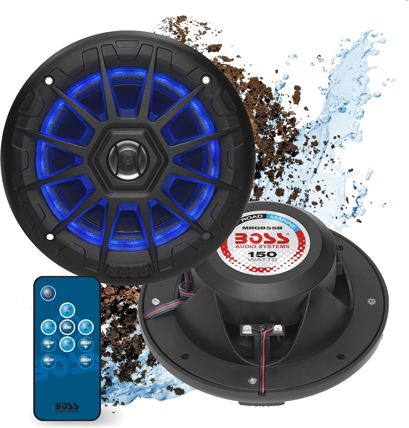 BOSS MRGB55B Marine Speakers - Weatherproof & Colorful!